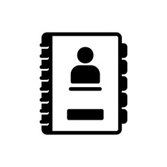 A contact icon in the form of a notebook or phonebook with a person's avatar on the cover