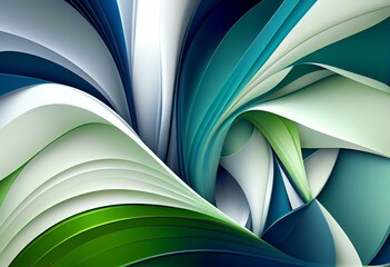 white, green, blue, abstract background Generative AI