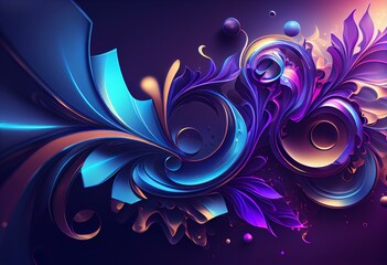 purple, blue, abstract background Generative AI