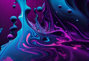 purple, blue, liquid, abstract background Generative AI