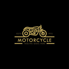 Fototapeta na wymiar Brat Styled Motorcycle Logo | line art