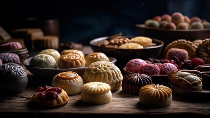 Obraz na płótnie Canvas The perfect fusion of flavors in this assortment of oriental pastries