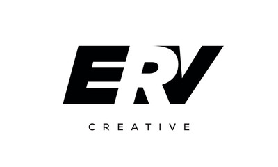 ERV letters negative space logo design. creative typography monogram vector	
