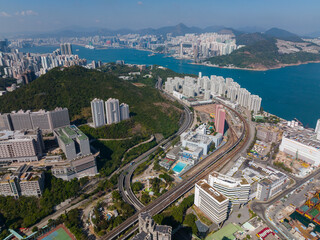 Aerial View of Hong Kong city