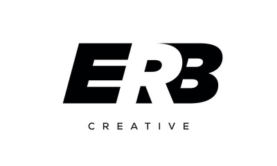 ERB letters negative space logo design. creative typography monogram vector	