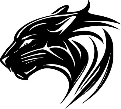 recommend clip art: Panther - Black and White Isolated Icon - Vector illustration