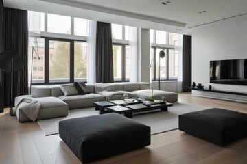 Fototapeta premium a spacious and open living room. Generative AI