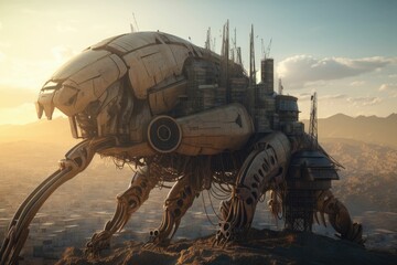 robotic ant in the wasteland. Generative AI