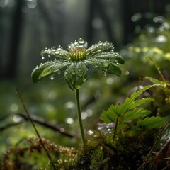 macro shot of a wild flower. Generative AI