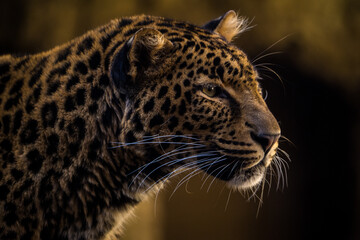 Fototapeta na wymiar leopard portrait in nature park