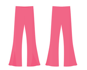 Pink wide pants. vector illustration
