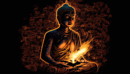 spiritual Monk meditation - By Generative AI