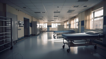 empty hospital emergency room.  generative ai