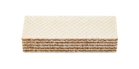 Waffle multi-layered with layers of chocolate, isolated on white background with clipping path