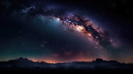 Night sky - Universe filled with stars, nebula and galaxy, generative ai