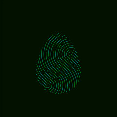 Finger print. Secure identification. Vector illustration.