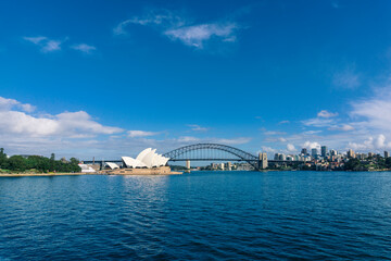 Sydney opera house and harbour bridge.