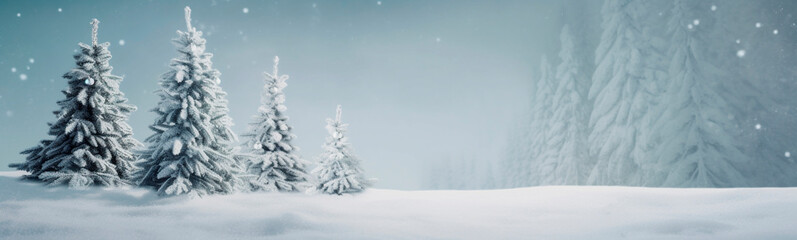 Fototapeta premium beautiful christmas background, fir tree, snow. Generative Ai,