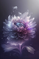 fantasy translucent flower in fog