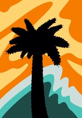 tropical island with palm trees