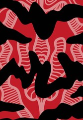 seamless pattern with hand drawn hearts