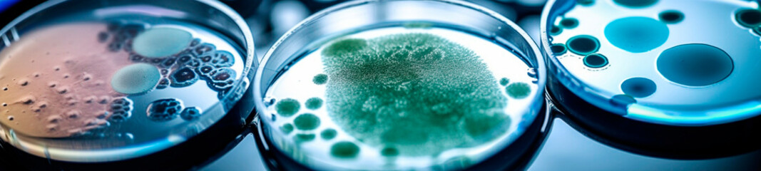 petri dishes with bacteria in the laboratory. Generative AI,