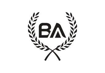 this is letter BA added by green leaf design 