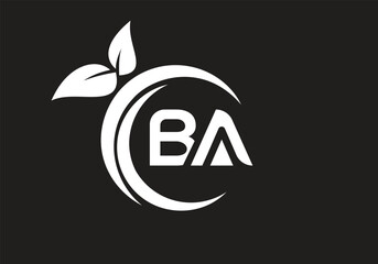 this is letter BA added by green leaf design 