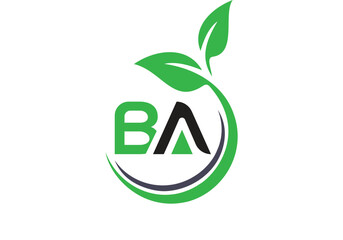 this is letter BA added by green leaf design 