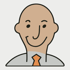 Positive face man upper body icon vector illustration