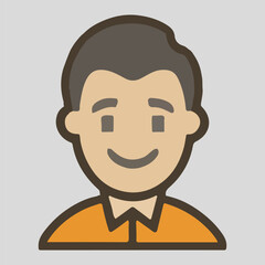 Positive face man upper body icon vector illustration