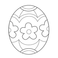 Easter egg coloring book for kids. Coloring page. Monochrome black and white illustration. Easter children's illustration.