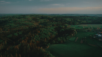 Aerial shot of rural Moravia, Czech Republic