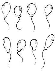 Balloon scribble sketch outline simple vector SVG