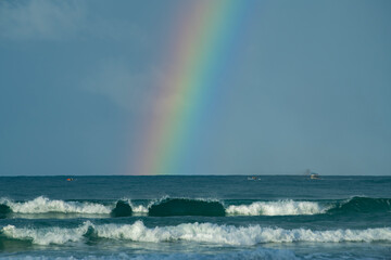 morning rainbow in the tropical seas of Thailand