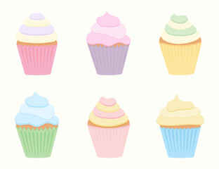 Delicious cupcakes. Dessert vector illustration design
