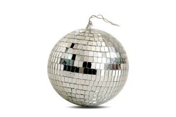 Mirror disco ball. Decoration for rooms. On a white background.