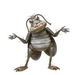 Fototapeta premium cockroach cartoon is standing up and talking