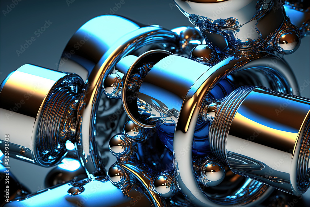 Aufkleber abstract chrome pipes composition. industry themed background with shiny metallic connected pipes. g