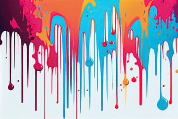 graffiti, dripping paint, spray paint, many colors watercolor