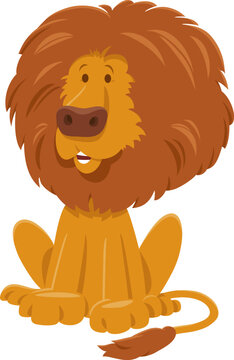 funny cartoon African lion wild animal character