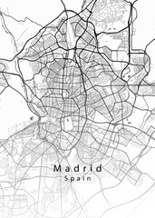 Fototapeta na wymiar Madrid Spain City Map