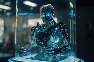 AI takes power and becomes alive, AI robot escapes, created with Generative AI
