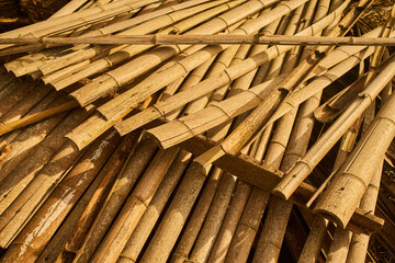 stack of bamboo wood