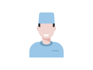  Doctor icon in uniform. Flat style male. Vector illustration