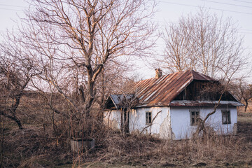 An abandoned house in the village