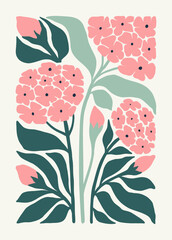 Floral abstract elements. Botanical composition. Modern trendy Matisse minimal style. Floral poster, invite. Vector arrangements for greeting card or invitation design © KozyPlace