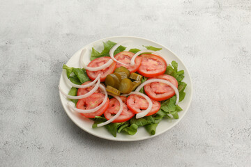 slate dish with gray background 