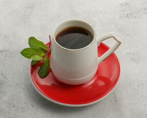 Red tea in a hot drink cup