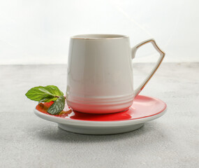 Red tea in a hot drink cup